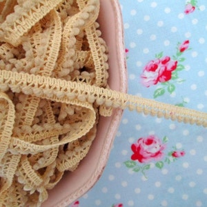 Mini Pom Pom Trim - Brown Sugar Beige - Ball Fringe - 1 Yard