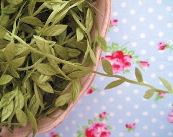 Leaf Garland Ribbon - Olive Green - 1 inch - 1 Yard