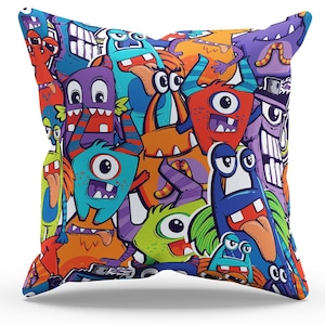 Bonita funda de almohada con diseño de monstruo, funda de cojín con diseño de café, funda con impresión digital en varios tamaños, almohada decorativa con diseño de Einstein, bonito sofá con diseño de monstruo