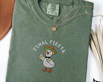 Embroidered Goose Final Fiesta Groom Bachelorette Shirt, Mexico Trip Comfort Colors Tee
