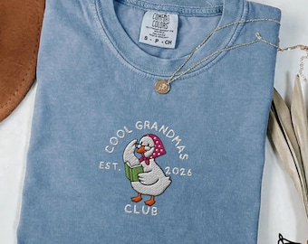 Embroidered Grandma Goose Shirt, Comfort Colors Grandmas Club Shirt, Grandmother Gift
