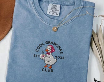 Embroidered Grandmas Club Shirt, Comfort Colors Grandma Tee