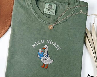 Embroidered NICU Nurse Shirt , Comfort Colors Pediatric Nurse Tee