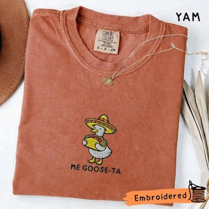 Mexican Goose Embroidered T-Shirt, Comfort Colors 1717, Funny Goose Tee image 4
