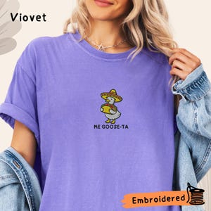 Mexican Goose Embroidered T-Shirt, Comfort Colors 1717, Funny Goose Tee image 5