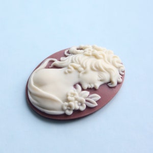 Large Cornelian Brown Resin Cameo  40x30mm