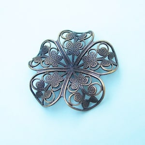 Dimensional Filigree Flower Brass Stamping  |  Made in the USA  -  A/G-FLWDMM