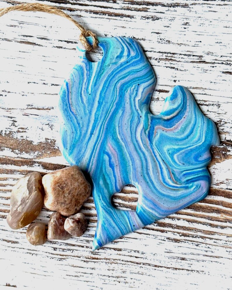 Polymer Clay Michigan Ornament: State Pride Gift - Etsy