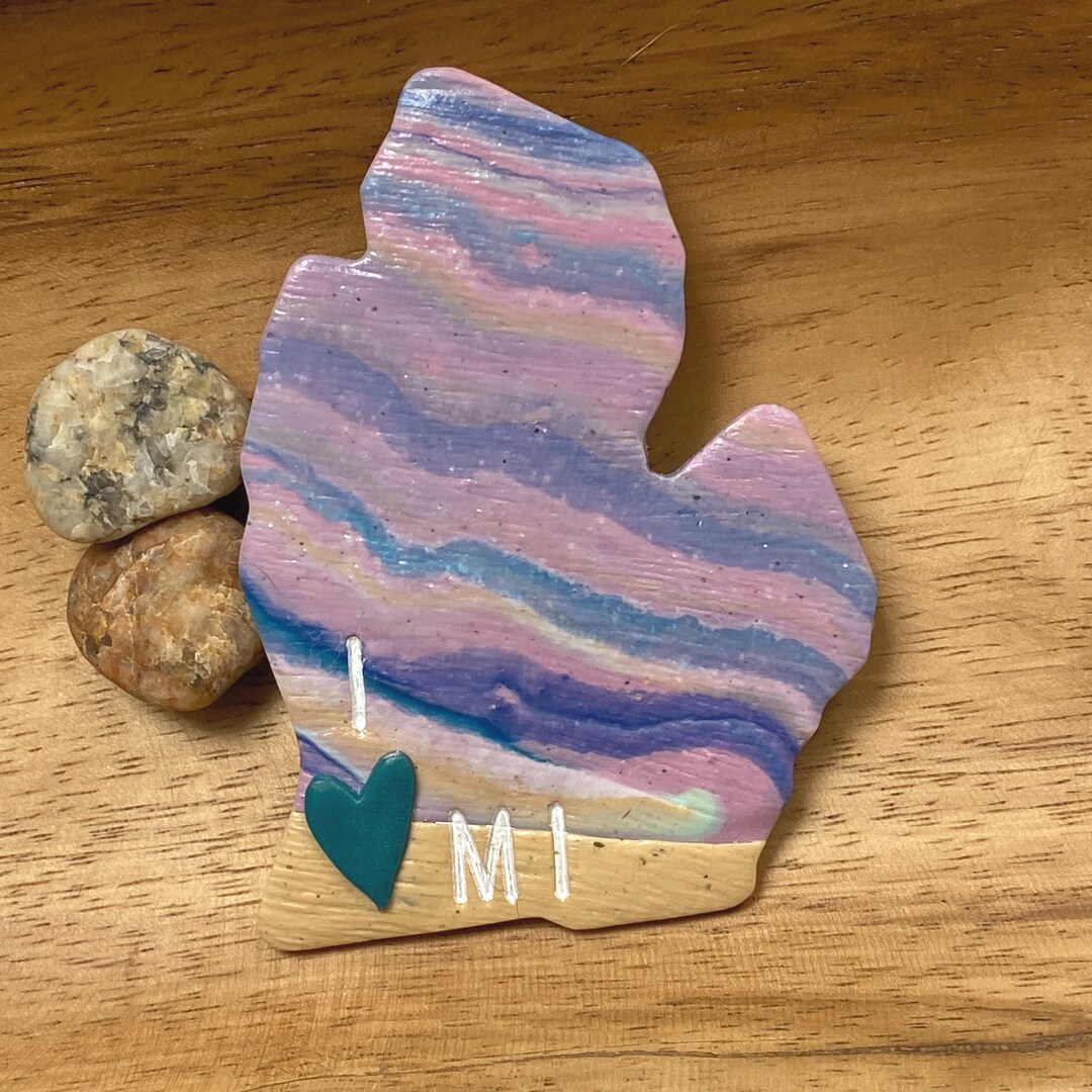 Michigan Magnet: Polymer Clay State Souvenir - Etsy