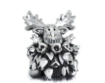 Spring Tulip Bouquet Moose Bead Charm - 925 Sterling Silver - Fits Pandora and Compatible European Brand Bracelets - BELLA FASCINI®