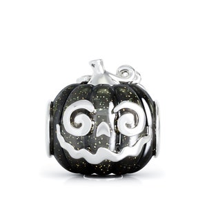 Sterling Silver Jack-O-Lantern Pumpkin Halloween Bead f/ European Charm Bracelet