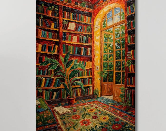 Library Henri Matisse Canvas Wall Art Sun Matisse and Klimt Style Painting Sea Orange   Matisse Window Klimt Canvas Library decor art gift