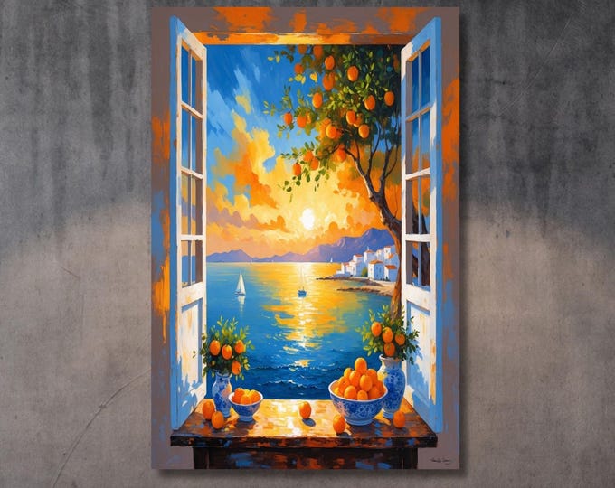 Sun Through Window Canvas in Matisse Style Bold Abstract Wall Art Vibrant Yellow Print for Living Room, Office or Modern Art Lover Gift art