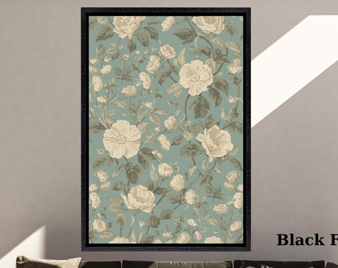 William Morris and Klimt Style Canvas Wall Art Botanical Print Vintage Nature Pattern Elegant Greenery Decor Living Room or Bedroom Print