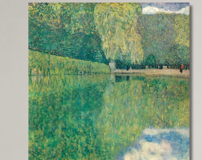 Gustav Klimt Schonbrunn Landscape Canvas Print, Vintage Green Nature Artwork