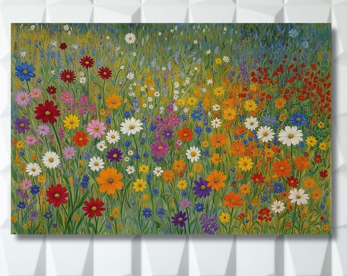 Gustav Klimt Canvas Wall Art Klimt Print, Klimt Canvas Poster, Gustav Klimt Poster, Klimt Exhibition Painting, Flower Garden Flower Market