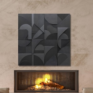 Geometric Abstract Wood Look Canvas Print, Modern Minimalist Wall Art, Natural Texture Artwork for Living Room or Office Decor gift art