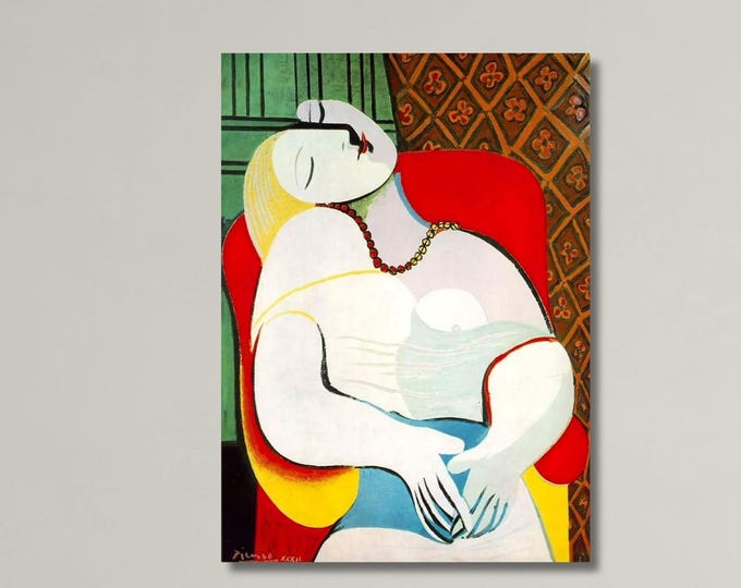 Picasso Le Rêve Canvas Art, Sleeping Woman Portrait, Cubist Masterpiece Wall Decor