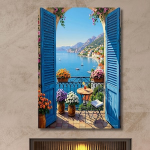 Open Window Henri Matisse Canvas Wall Art Henri Matisse Style Painting Sea Orange Matisse Window Klimt Canvas Oranges decor gift wall art