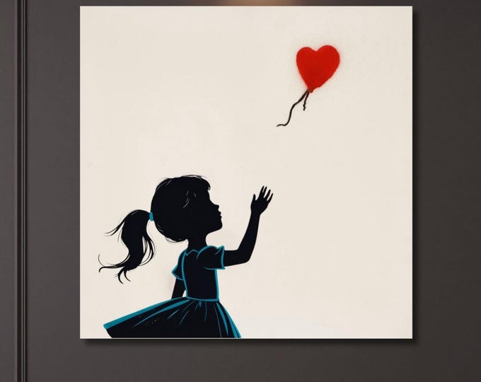 Banksy Girl With Balloon Canvas Wall Art, Numbered Edition Banksy Print, Graffiti Street Art Poster, Modern Urban Wall Decor, Wall Hangings