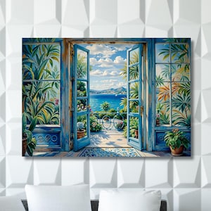 Open Window Henri Matisse Canvas Wall Art Henri Matisse Style Painting Sea Orange Matisse Window Klimt Canvas Oranges decor gift wall art