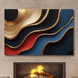 Abstract Canvas wall art, Luxury Art, Abstract Decor, Oversize Canvas, Contemporary Art Marble Canvas Black Gold Marble Decor Wall art gift