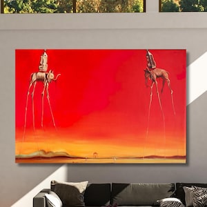 Salvador Dal The Elephants Reproduction Canvas Wall Art Dalí Canvas Wall Art Exhibition Artwork Canvas wall art gift Dalí Reproduction art