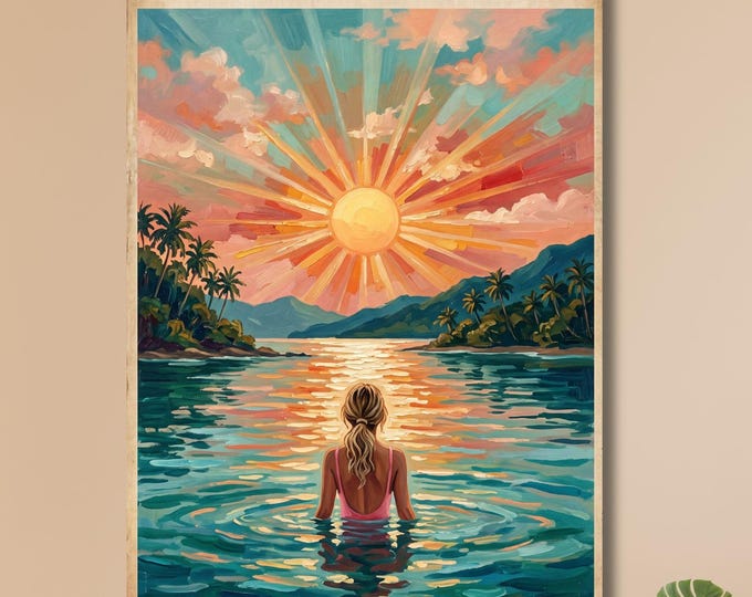 Into The Water I Go To Lose My Mind Find my Soul Canvas Wall  Swimming Poster, Swimmer Print, Gift Wall Art, Poster Print, Meditation art