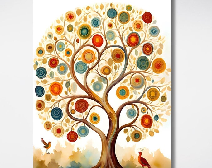 Tree Of Life Gustav Klimt Canvas Wall Art Klimt Print, Klimt Canvas Poster, Gustav Klimt Poster, Klimt Exhibition Painting, Flower Garden