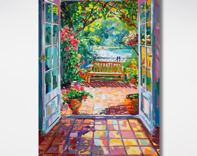Style Open Window Henri Matisse Canvas Wall Art Sun Matisse and Klimt Style Painting Sea Orange   Matisse Window Klimt Canvas decor art