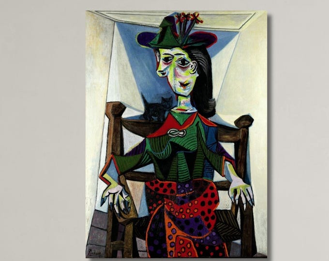 Pablo Picasso, Cubist Canvas Print | Dora Maar Woman Portrait, Multiple Sizes, Stretched, Framed