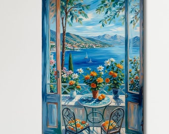 Open Window Henri Matisse Canvas Wall Art Henri Matisse Style Painting Sea Orange Matisse Window Klimt Canvas Oranges decor gift wall art