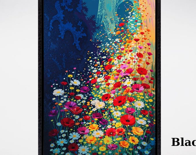Gustav Klimt Vertical Floral Wall Art,Flower Garden Canvas Print, Mid Century Botanical Art, Klimt Museum Poster, Art Nouveau Decor Gift art