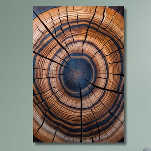 Tree Ring Canvas Framed Wall Art, Abstract Tree Ring Wall Decor, Minimalist Home Canvas Art, Modern Farmhouse Living Room Print Tree ring