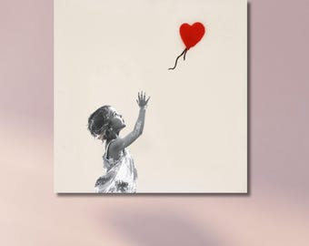 バンクシーの風船を持った空飛ぶ少女のアートプリント バンクシーの