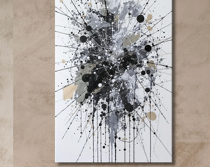 Pollock Style Canvas Wall Art, Abstract Drip Painting Print, Modern Splatter Art, Jackson Pollock Inspired Canvas, wall hangings Wall Decor