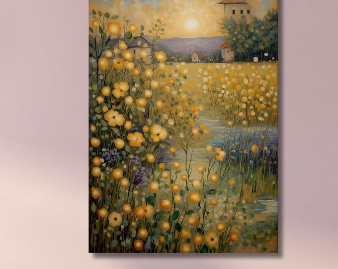 Gustav Klimt Canvas Wall Art Klimt Print, Klimt Canvas Poster, Gustav Klimt Poster, Klimt Exhibition Painting, Flower Garden Flower Market
