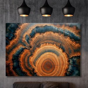 Tree Ring Canvas Print Rustic Nature Wall Art Wood Grain Inspired Decor Minimal Earthy Artwork for Living Room or Cabin Vibes Ready to hang