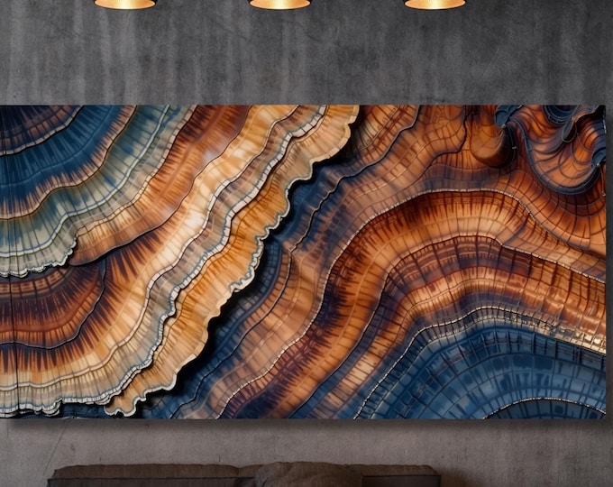 Abstract Tree Ring Canvas Art, Natural Texture Print, Elegant Wall Decor