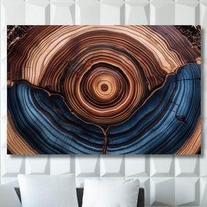 Tree Rings Canvas Wall Art: Natural Wood Texture Print