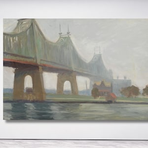 Queensborough Bridge by Edward Hopper Canvas Wall Art Hopper Print, Hopper Canvas Poster, Hopper Poster, Hopper Exhibition Painting Hopper