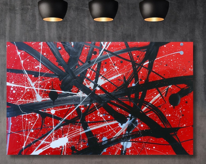 Pollock Style Canvas Wall Art, Abstract Drip Painting Print, Modern Splatter Art, Jackson Pollock Inspired Canvas, wall hangings Wall Decor