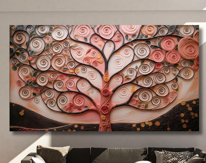 Gustav Klimt Tree of Life Canvas Art: Extra Large Ready to Hang