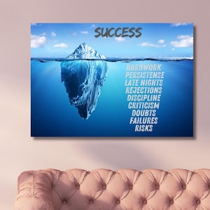 Success Iceberg Canvas Wall Art, Motivational Decor, Motivational Print, Success Wall Art, Success Wall Art, Motivational Canvas Poster
