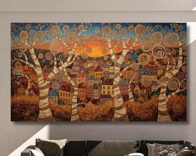 Gustav Klimt Tree of Life Canvas Wall Art Klimt Print, Klimt Canvas Poster, Gustav Klimt Poster, Klimt Exhibition Painting, Flower Garden