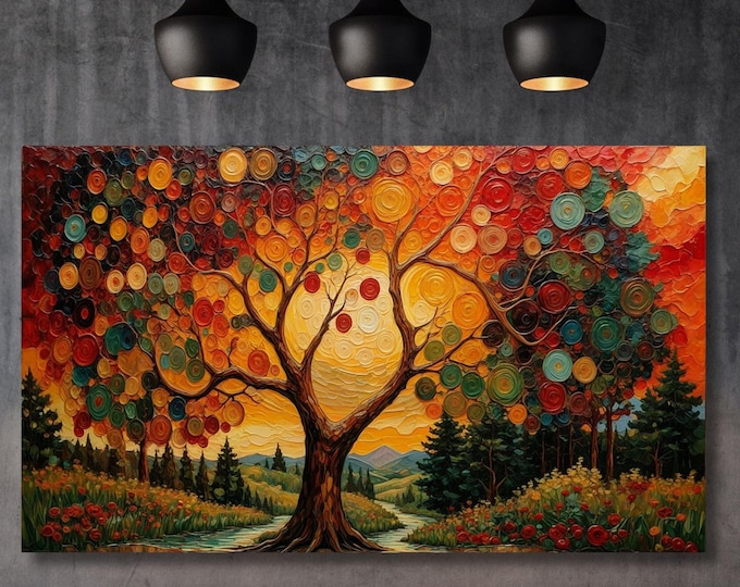 Tree of life Gustav Klimt Canvas Wall Art,Tree of life Framed Wall Art,Tree of life Poster, Extra Large Wall Art Tree of life Ready to Hang