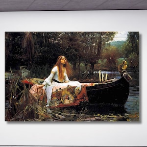 The Lady Of Shalott Canvas Wall Art John William Waterhouse Reproduction Wall art Canvas Print Magritte art Home Decor Waterhouse Gallery