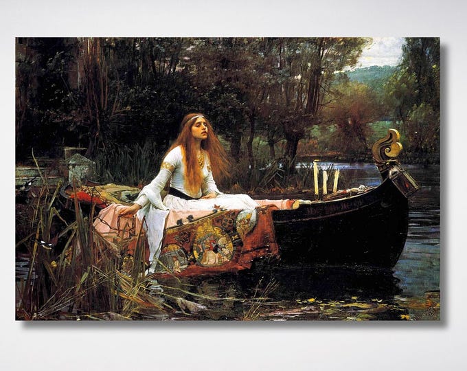 The Lady of Shalott Canvas Wall Art, John William Waterhouse Reproduction Print