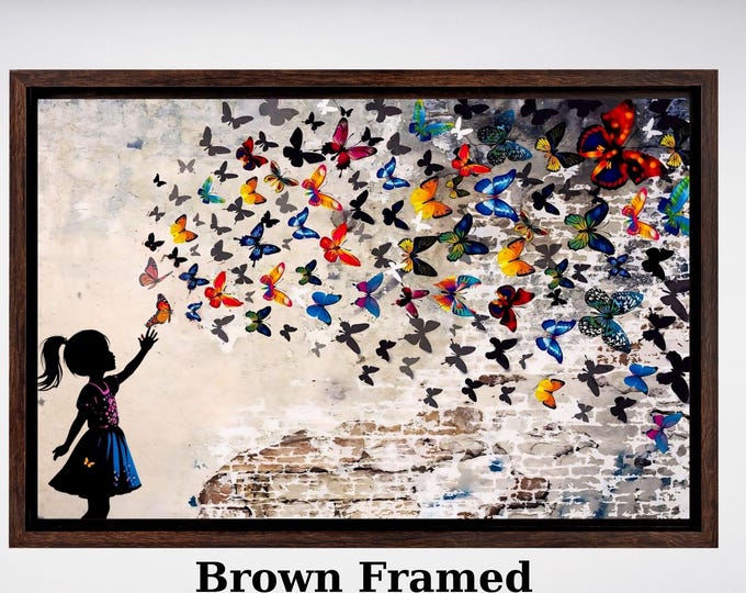 Banksy butterfly girl Canvas Art Graffiti Street Graffiti Art American Street Art,Banksy Graffiti Wall art wall hangings antique decor art