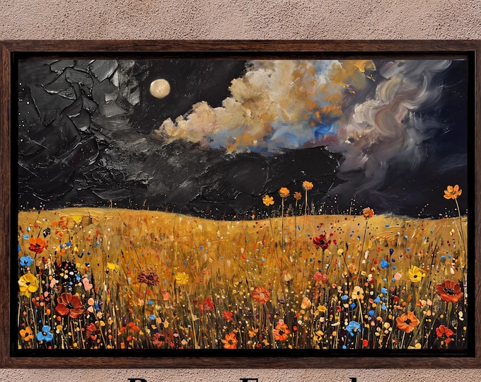 Panoramic Wildflowers Field Canvas Wall Art | Premium Canvas Print | Custom Sizes, Ready to Hang